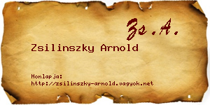 Zsilinszky Arnold névjegykártya